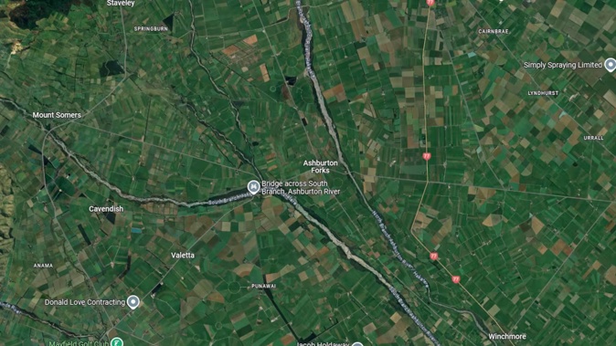 It's understood the incident happened near Ashburton Forks in Canterbury. Photo / Google