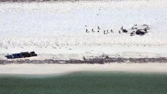 Crew of one of the two boats grounded on Bedwell Island, WA. Photo / Australian Maritime Safety Authority
