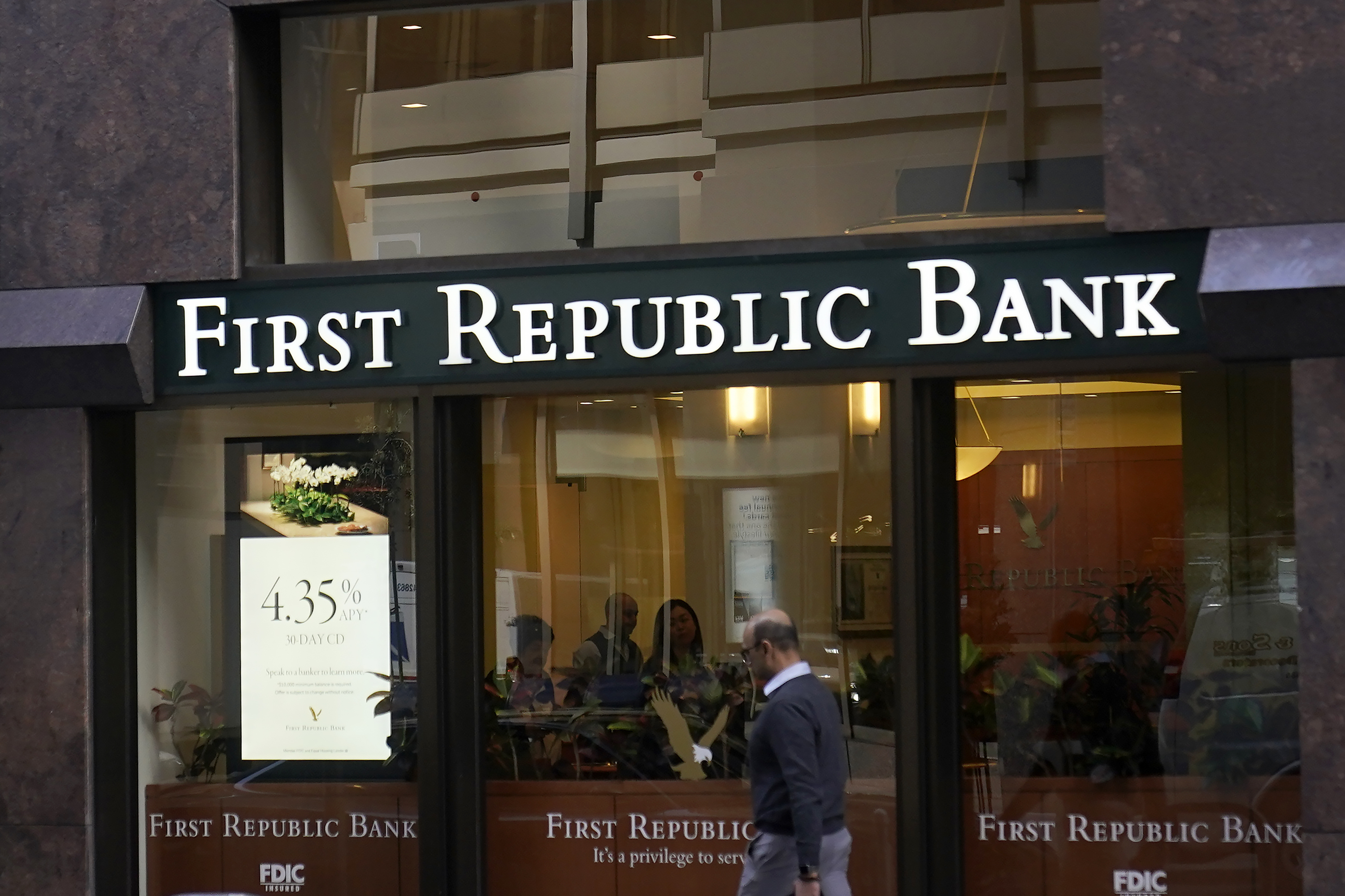 Regulators continued their search for a solution to First Republic Bank’s woes over the weekend before stock markets were set to open Monday, May 1. Photo / AP