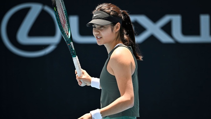 Emma Raducanu (GBR) during a practice session at Manuka Doctor Arena, Auckland, New Zealand ahead of the 2024-25 Women’s ASB Classic WTA250 tennis tournament. Sunday 29 December 2024. Photo: Alan Lee / Photosport