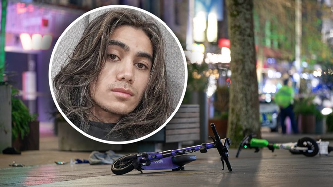 Tuuholoaki was shot last Thursday, along with another man, and died in hospital the next day. The alleged shooter was on a Lime scooter before and after the incident. Photos / Supplied / Hayden Woodward