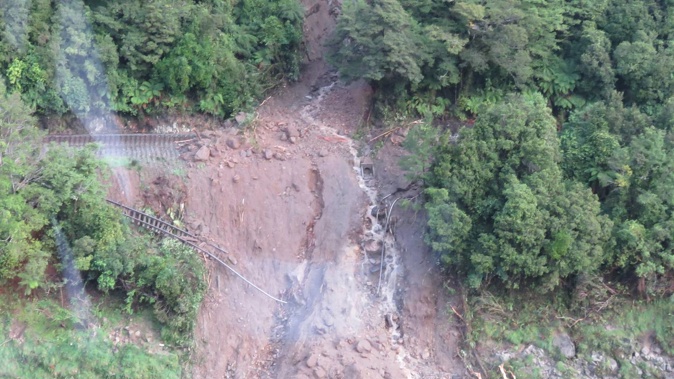 The rail line suffered 'considerable damage.' (Photo / Supplied)