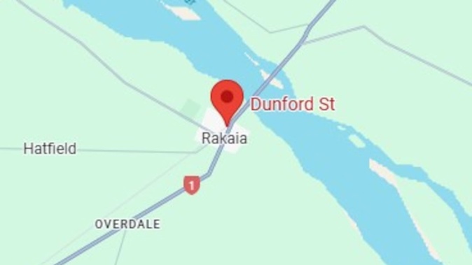 A child has died in hospital after a house fire in Rakaia at the weekend. Image / Google Maps