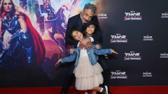 Taika Waititi and his daughters Matewa Kiritapu and Te Hinekahu. Photo / Getty Images