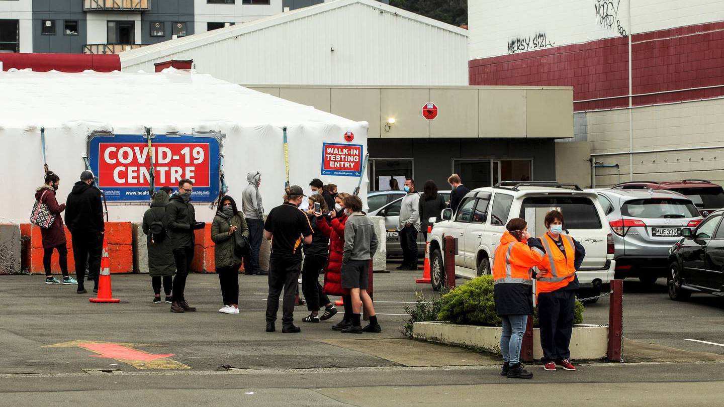 A Covid-19 testing centre in Wellington. Photo / Jack Crossland