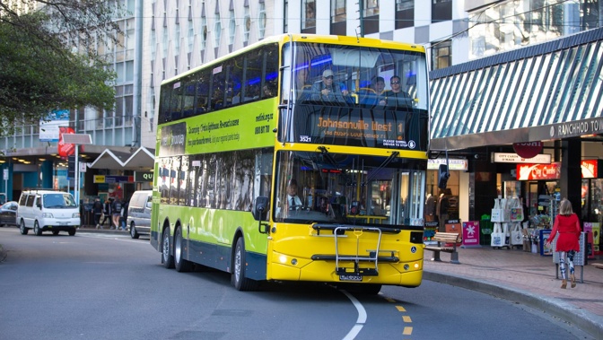 Announcements on Wellington buses alert passengers as to which stop is coming up. Photo / Mark Mitchell