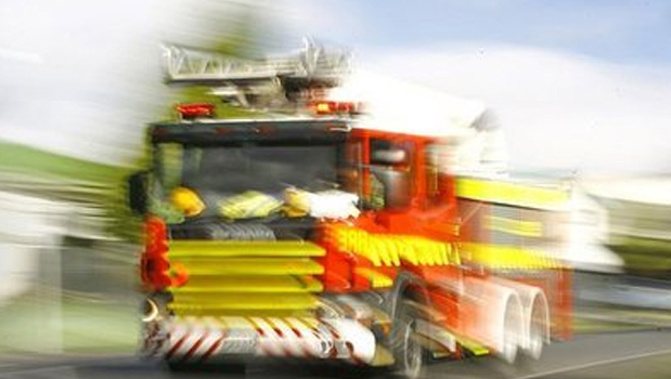 Fire services have now left the scene of a house fire in Auckland which has critically injured a toddler (Newspix/NZ Herald)