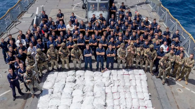 A New Zealand-led naval task force's $1 billion drug bust in the Middle East is the highest-value narcotics interception since New Zealand took command of the task force this year. Photo / RNZ