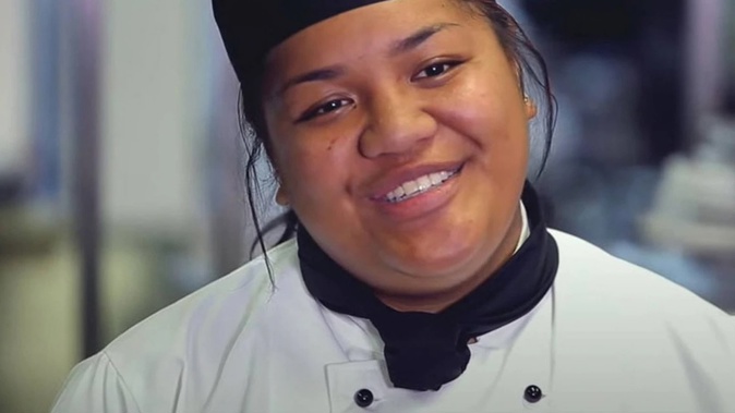 Mother of two Danielle Tamarua trained to be a chef at NZMA hospitality school in Grafton, Auckland. (Photo / Supplied)
