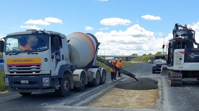 Remedial works on State Highway 1 at Rangiriri are coming to an end but there are still two weeks of repairs before all four lanes are open to traffic. Photo / Waka Kotahi NZ Transport Agency