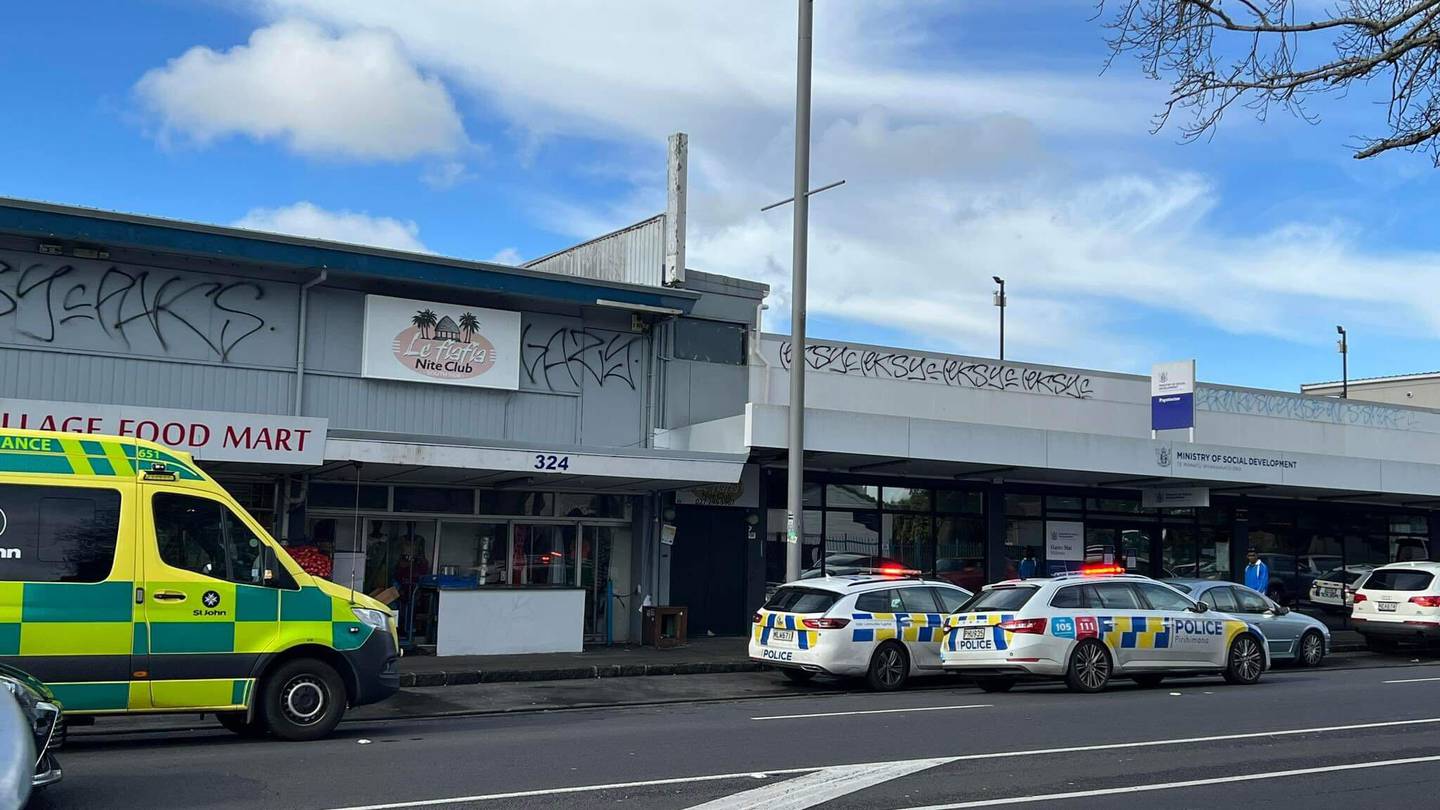 Police and St John Ambulance were seen outside a Ministry of Social Development Work and Income office on Great South Rd, Papatoetoe, just after 2pm. Photo / Supplied