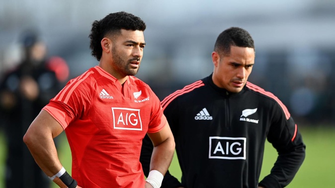 Richie Mo'unga (left) and Aaron Smith. Photo / Photosport.co.nz