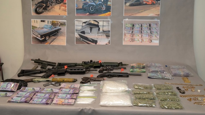 Some of the property, particularly the jewellery in the bottom right of the photograph, matches descriptions of assets seized from Tereva Akavi. Photo / Mark Mitchell