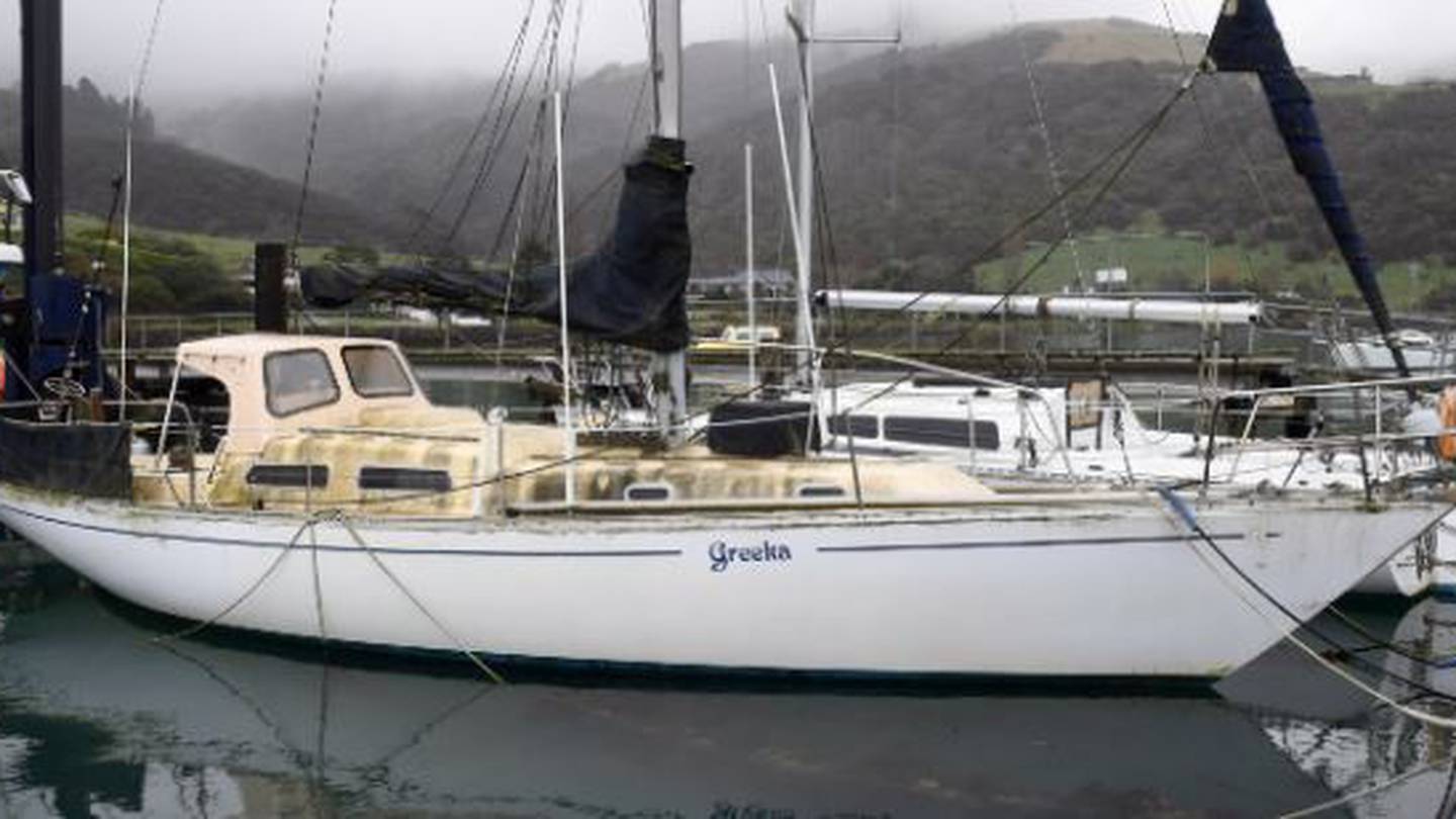 Greeka, the yacht at Deborah Bay owned by Murray Double, who was found in the bay on Tuesday night. Photo / Otago Daily Times