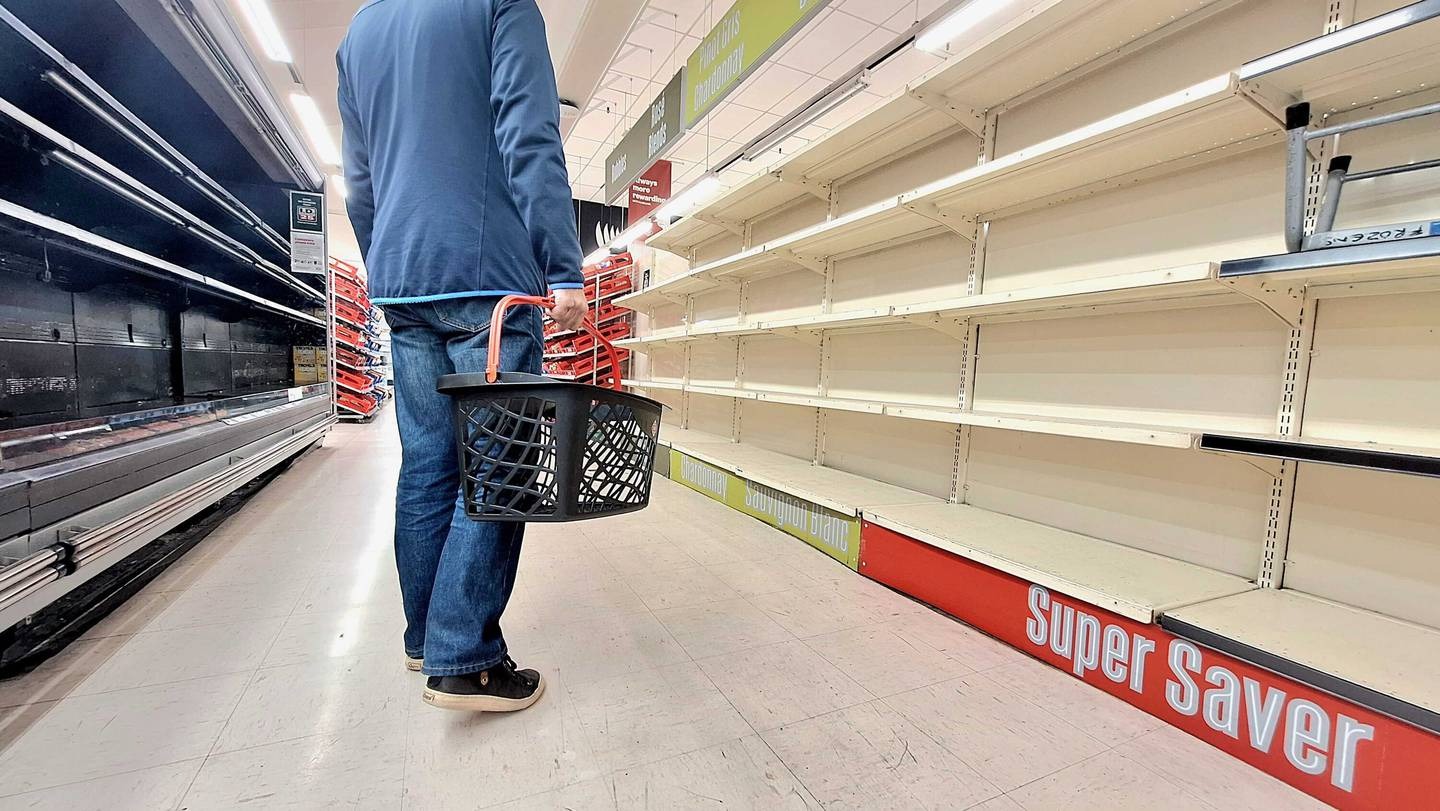 Flaxmere New World shelves are empty as the store closes on February 25.