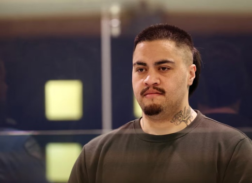 Tipene Te Ahuru, 32, appears in the High Court at Auckland on May 6, the first day of his murder trial. He is accused of inflicting fatal injuries on his baby boy Amaziah on September 18, 2022. Photo / Jason Oxenham