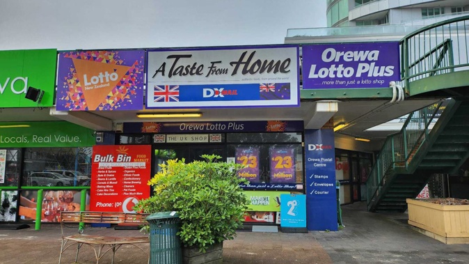 The $23 million Lotto Powerball ticket was sold at the Orewa Lotto Plus store in Auckland. Photo / Akula Sharma