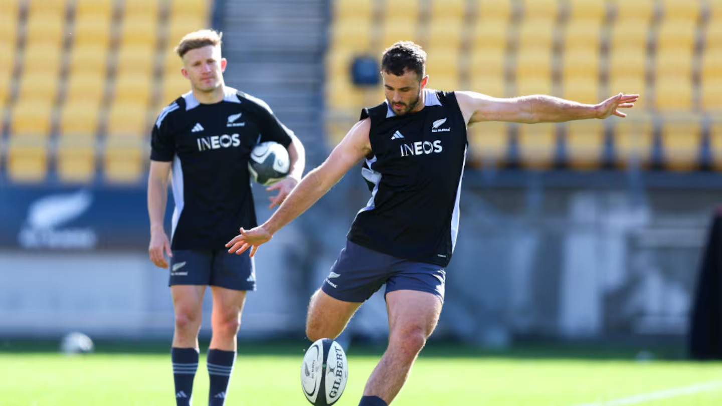 Harry Plummer at All Blacks training. Photo / Getty Images