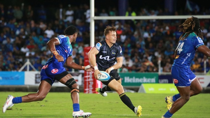 Ruben Love in action for the Hurricanes against the Fijian Drua. Photo / Getty Images
