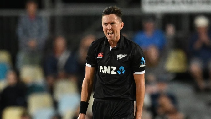 Trent Boult celebrates a wicket. Photo / Photosport
