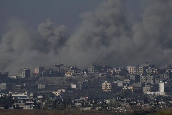 Smoke rises from the Gaza Strip after Israeli strikes. Photo / AP