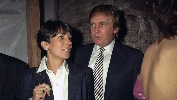 Ghislaine Maxwell and Donald Trump. Photo / Getty Images