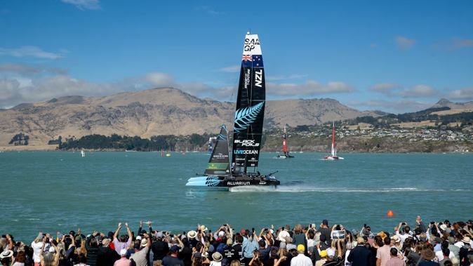 The Black Foils won the Christchurch SailGP regatta in March. Photo / Iain McGregor, SailGP.