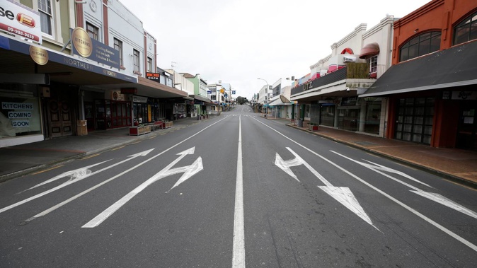 Bank St, Whangārei during level 4 lockdown. Northland and Auckland face an extension from Tuesday while the rest of the country could move to level 3. (Photo / Michael Cunningham)