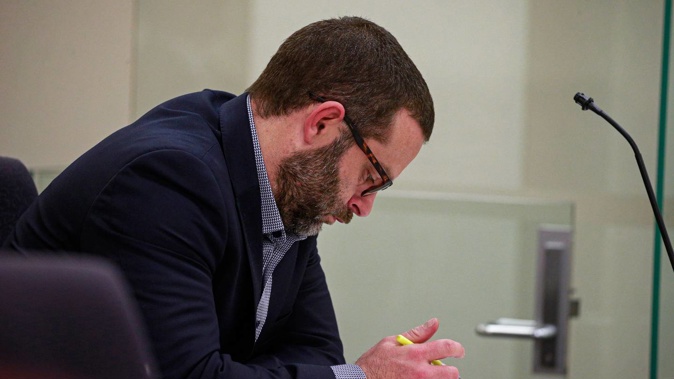 Aaron Hutton at the Auckland District Court in July 2020. Photo / Alex Burton
