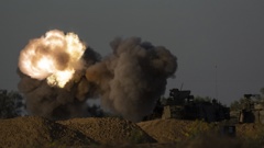 An Israeli mobile artillery unit fires a shell from southern Israel towards the Gaza Strip, in a position near the Israel-Gaza border, Tuesday, May 7, 2024. (AP Photo/Leo Correa)