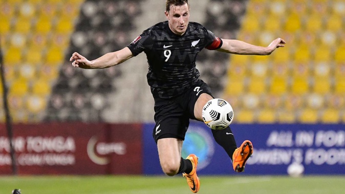 Chris Wood in action during the FIFA World Cup Qualifiers. (Photo / Photosport)