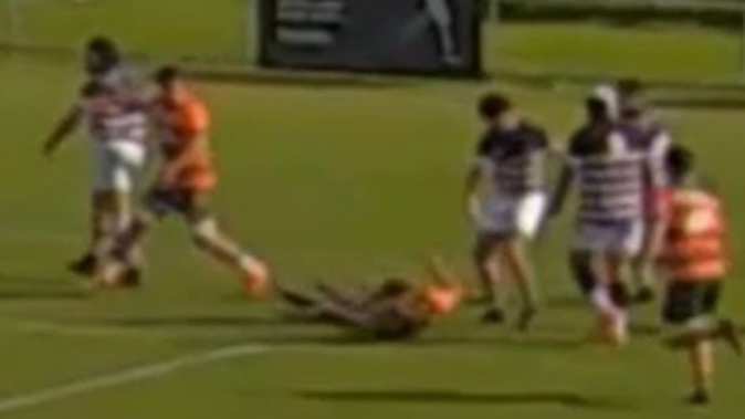 A violent incident during a game between Pakūranga United Rugby Club and Manukau Rovers Rugby Club at Bell Park in East Auckland has led to player suspensions and a police charge.