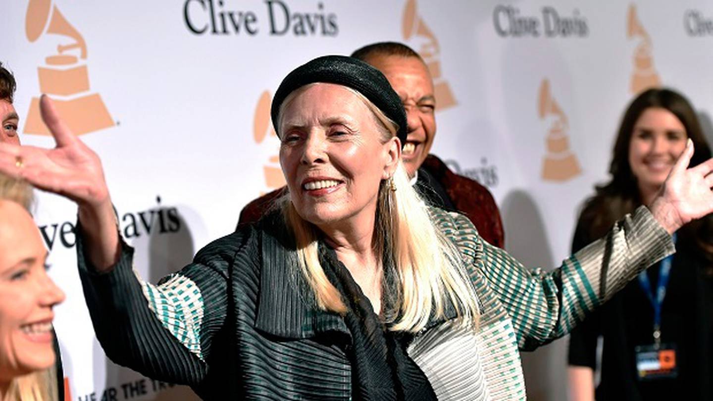Joni Mitchell arrives at the 2015 Clive Davis pre-Grammy Gala in Beverly Hills, California. Mitchell is seeking to remove all of her music in Spotify. Photo / AP, File