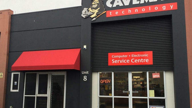 Caveman Electronics in Christchurch was targeted by thieves who stole fireworks. Photo / Supplied