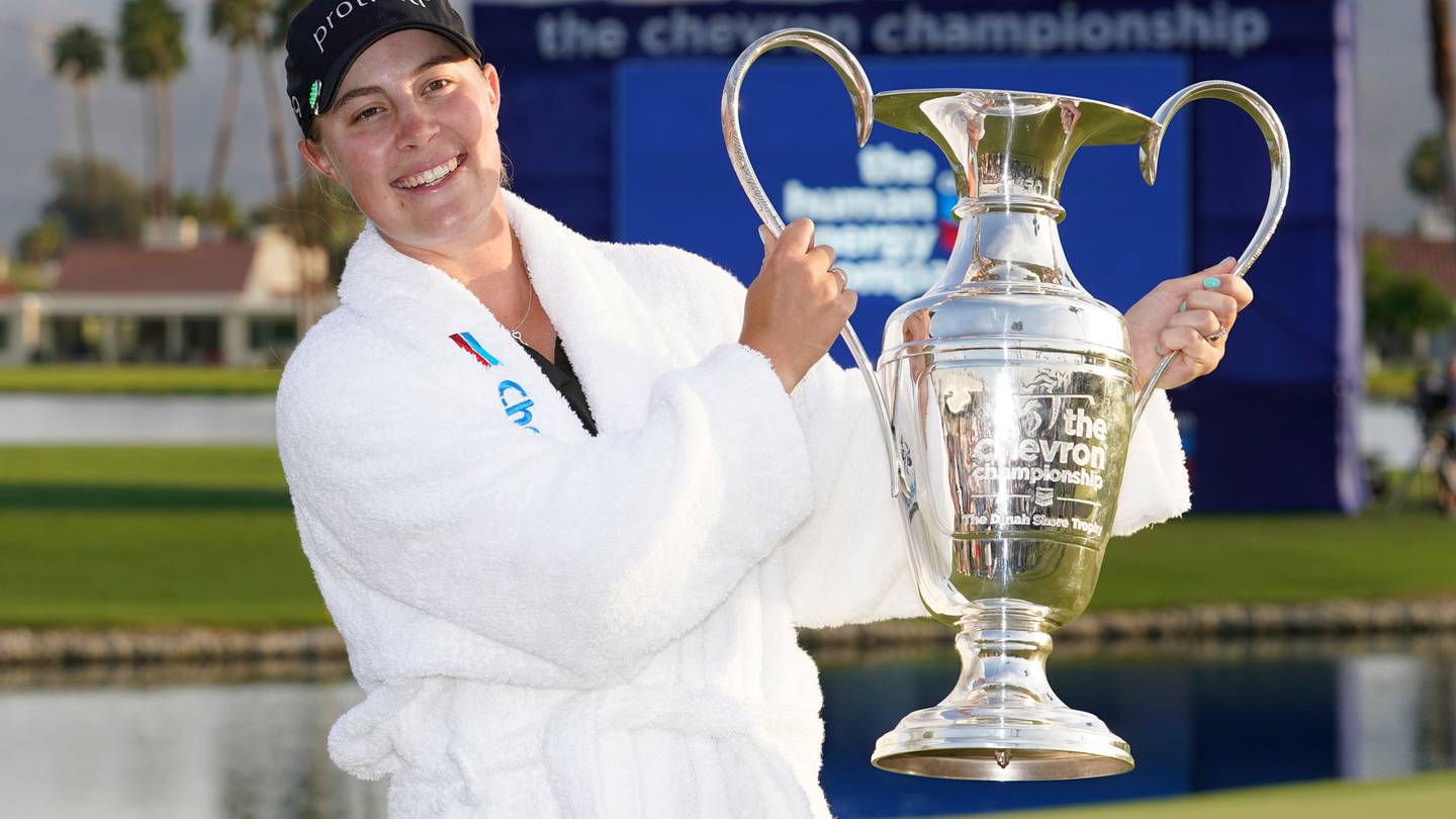 Jennifer Kupcho after winning the Chevron Championship. Photo / AP