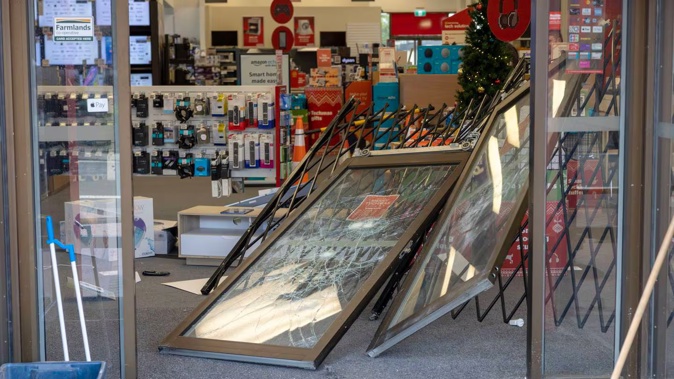 The Noel Leeming store in Cambridge was smashed in by the group early on the morning of December 19, 2022, including Hamilton teen, Charlie Thompson. Photo / Mike Scott