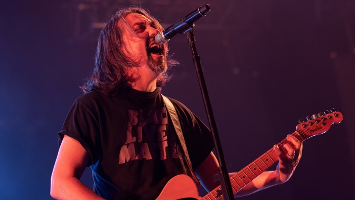 Shihad frontman Jon Toogood performing during the 2022 ROCK 2000. Photo / Getty