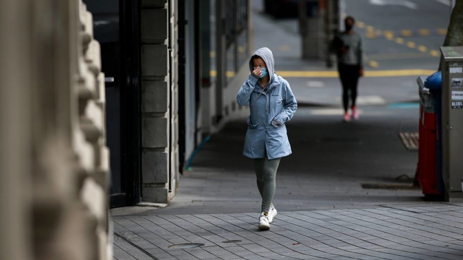 Empty streets in Auckland city amid level 4 lockdown. (Photo / Alex Burton)