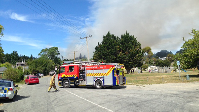 Properties in the Canterbury area are being evacuated due to a large plantation fire. (NZ Police)