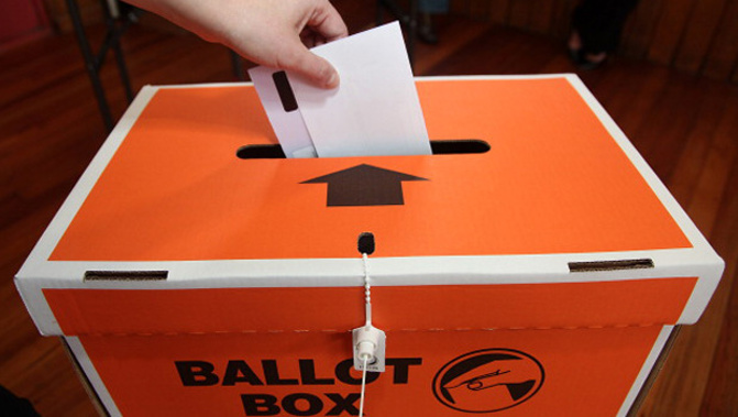 A few dozen party faithful have begun drifting into National's headquarters at the Viaduct Events Centre in Auckland (Getty Images)
