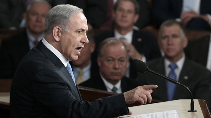 Israeli PM Benjamin Netanyahu making the speech to Congress (Getty Images) 