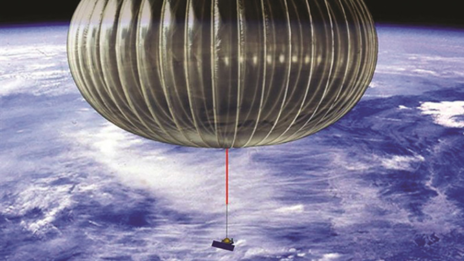 A NASA balloon floating above earth (Supplied) 