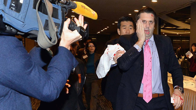 Mark Lippet after the attack (Getty Images)