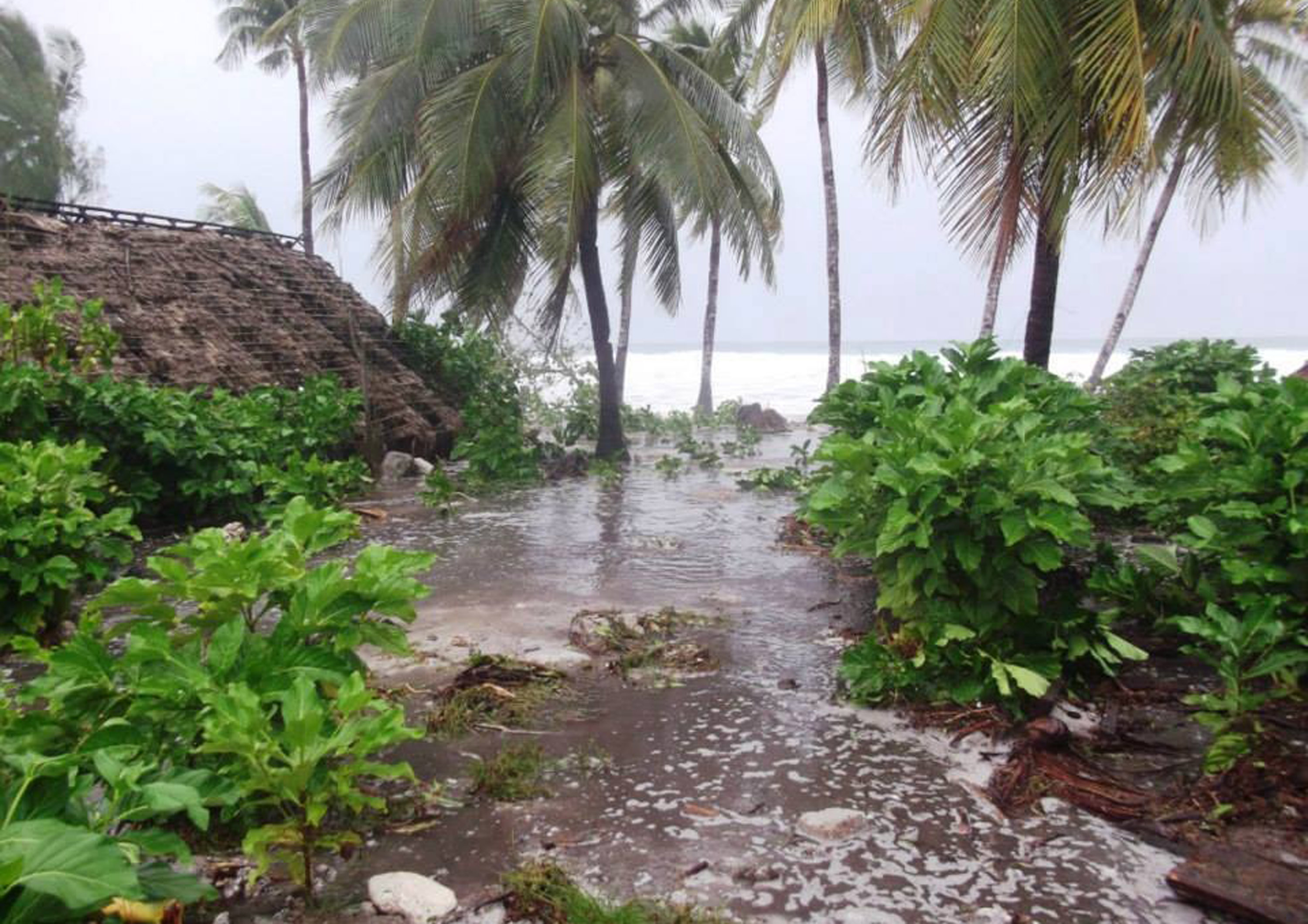 Storm devastation in Kiribati.