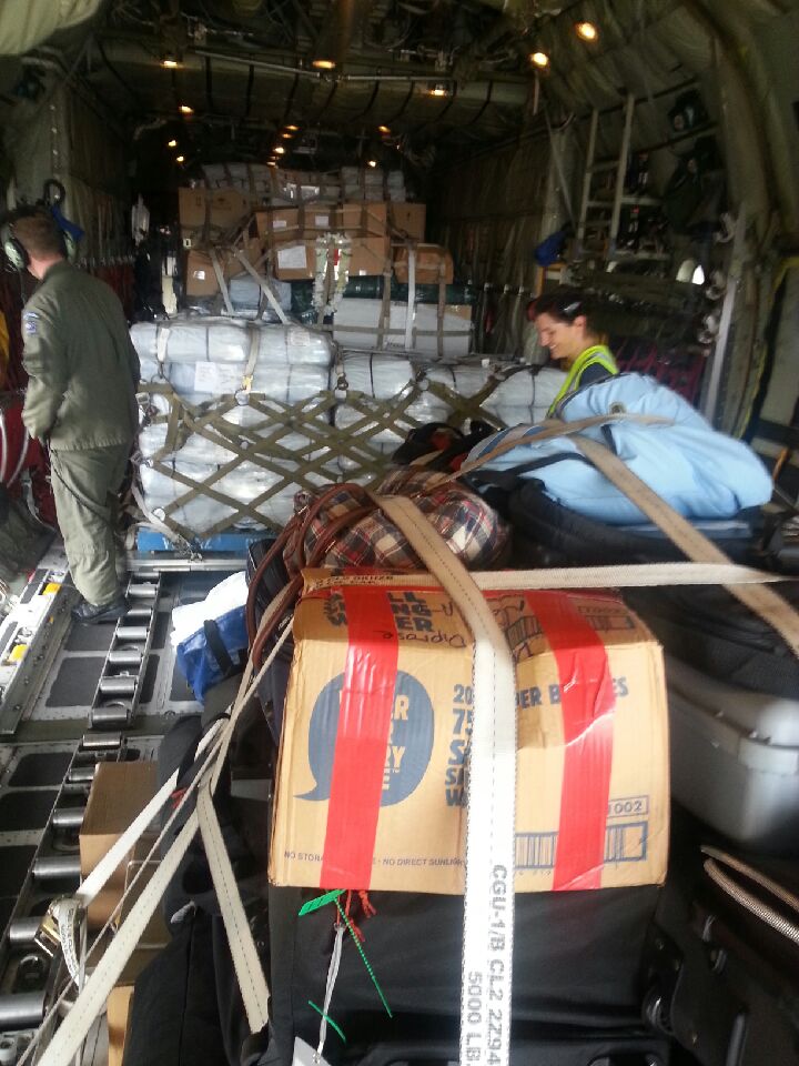 Packages are prepared by the RNZAF for Vanuatu.