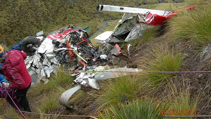 The crash site near Wanaka (Supplied) 