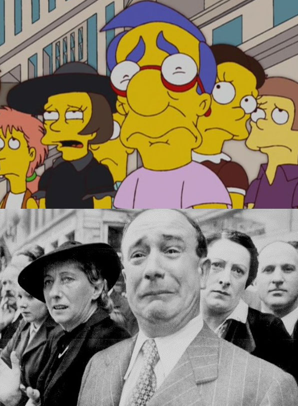 Milhouse / 'The Weeping Frenchman', which captured the heartbreak of a man whose country was overrun by Nazis in World War II