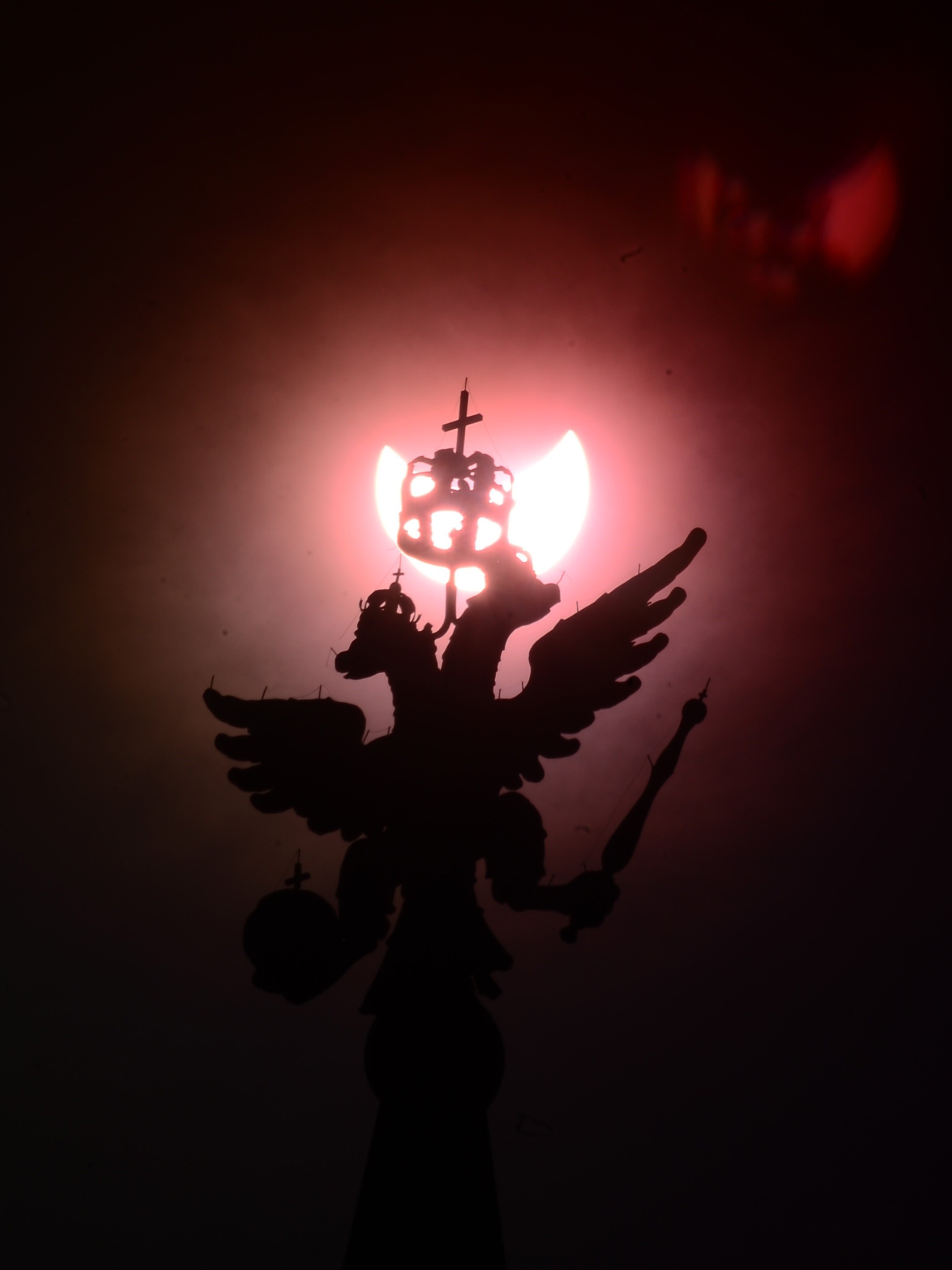 This stunning eclipse photo was taking in Moscow, Russia.