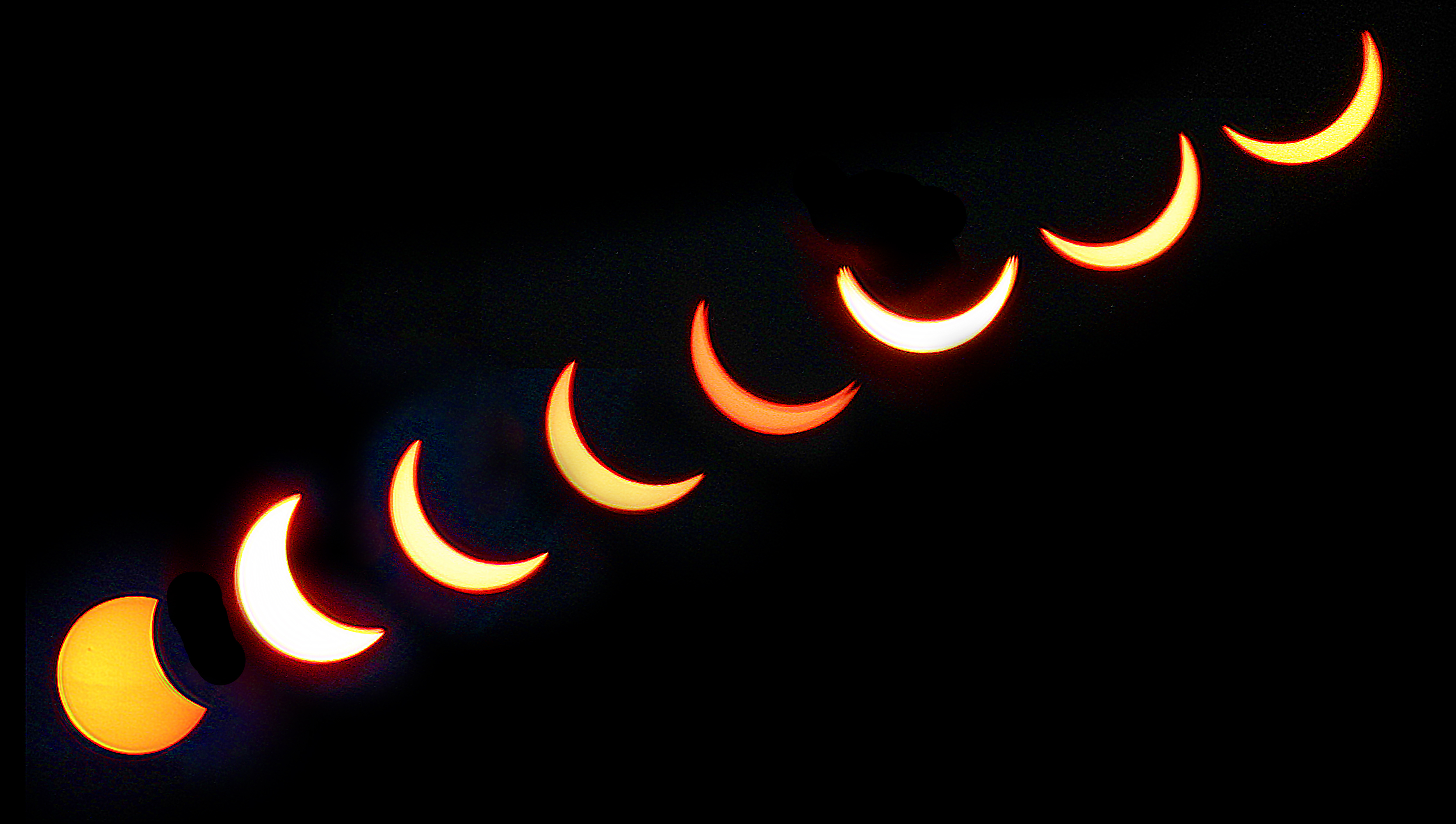 The path of the eclipse in the English city of Gloucestershire.