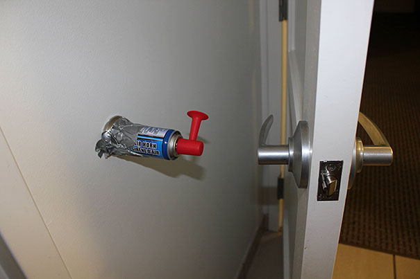 The classic airhorn behind the door handle.. (Source: reddit)